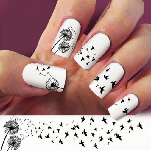 Các mẫu nail hoa bồ công anh đẹp nhất hiện nay - lamnails.Net