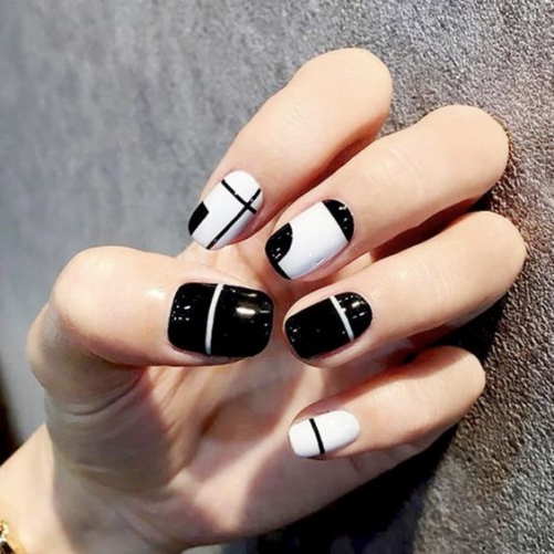 Các mẫu nail màu trắng đen đẹp nhất hiện nay - lamnails.Net