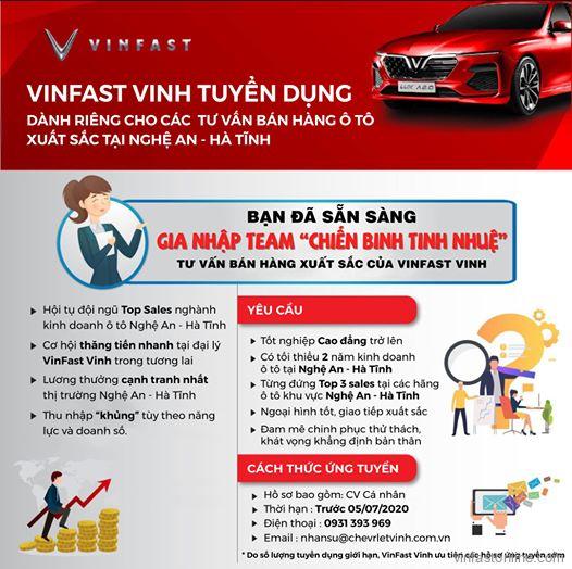 VinFast Vinh Tuyển Dụng "Chiến Binh" Tư Vấn Bán Hàng - lamnails.Net