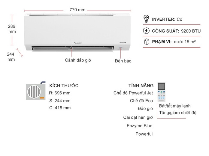 Review máy lạnh daikin atkb25yvmv/arkb25yvmv trong năm 2025