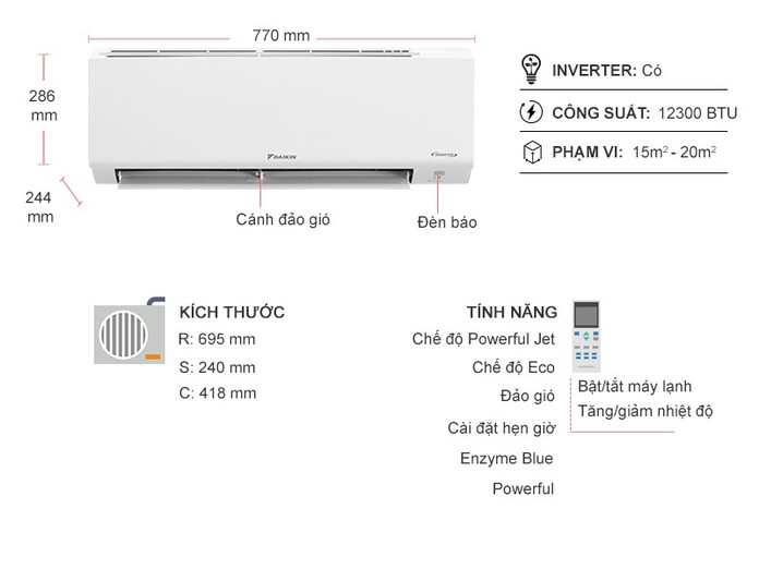 Đánh giá và hướng dẫn sử dụng máy lạnh daikin atkb35yvmv/arkb35yvmv